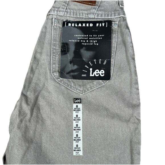 Vintage Lee Riveted Relaxed Fit Women’s 8 Gray Tapered Leg Jeans 26x32 USA NWTS - Picture 5 of 8